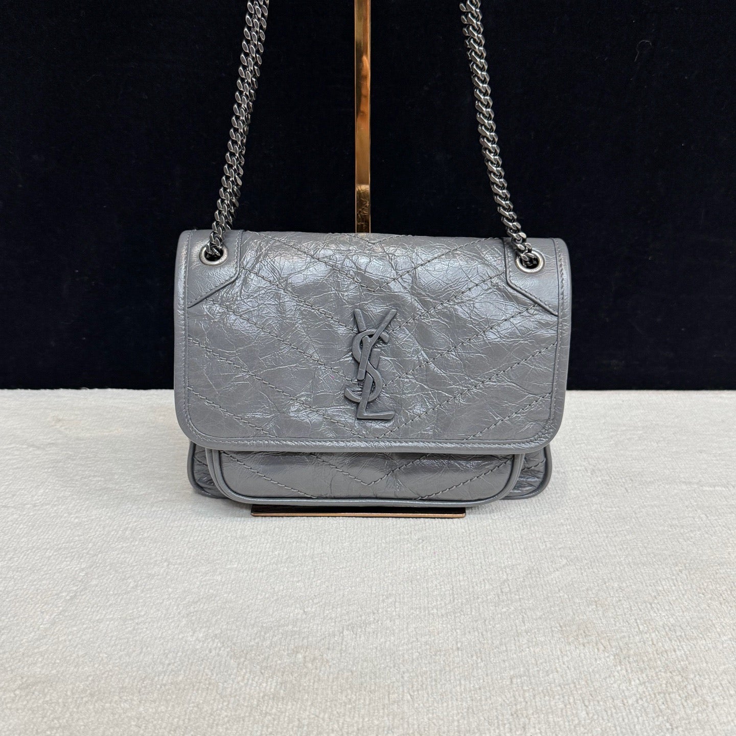 Saint Laurent - Niki - Leather - Grey - (small)