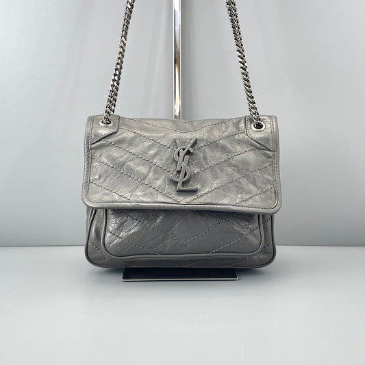 Saint Laurent - Niki - Leather - Grey - (small)