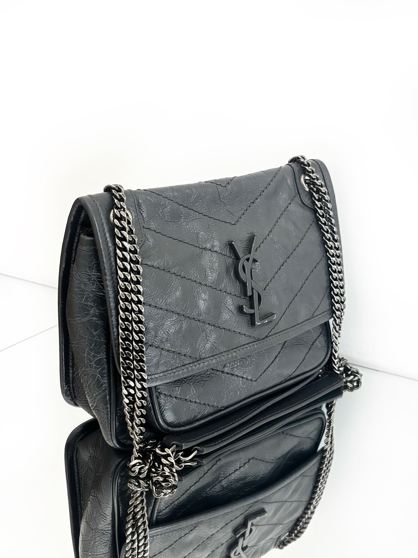 Saint Laurent - Niki - Leather - Grey - (small)