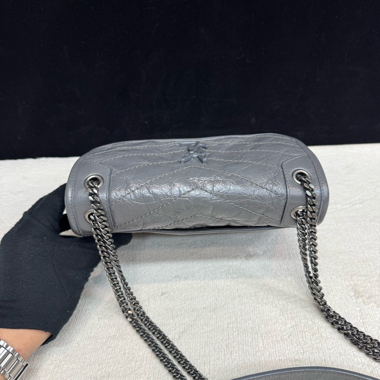 Saint Laurent - Niki - Leather - Grey - (small)