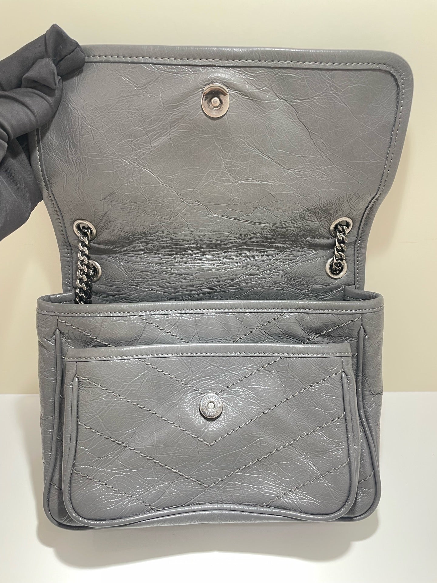 Saint Laurent - Niki - Leather - Grey - (small)