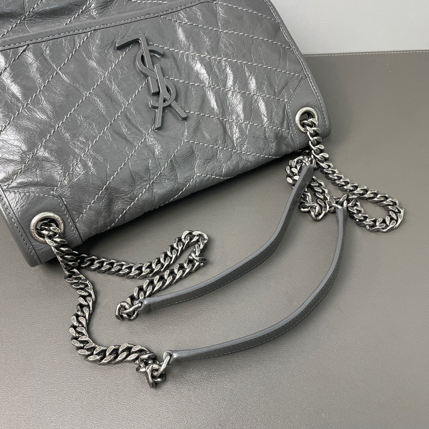 Saint Laurent - Niki - Leather - Grey - (Small)