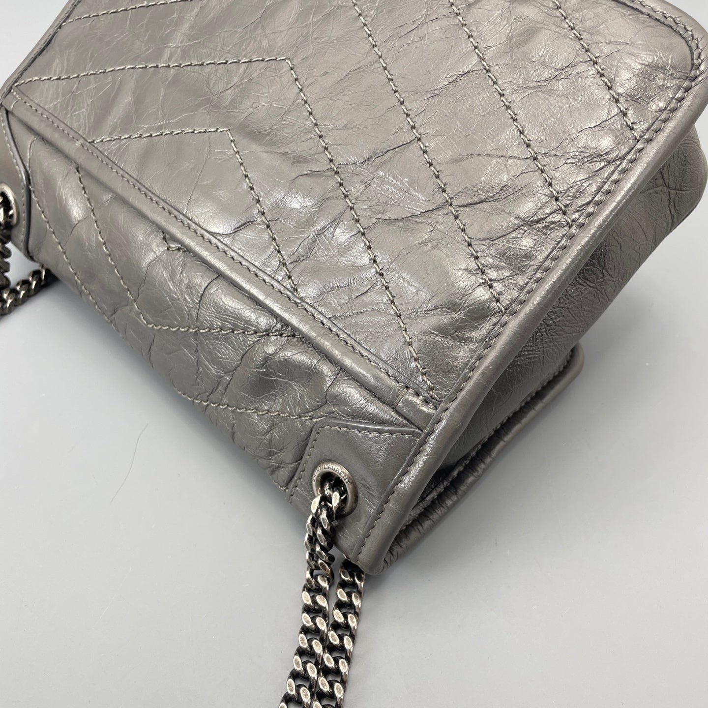 Saint Laurent - Niki - Leather - Grey - (small)