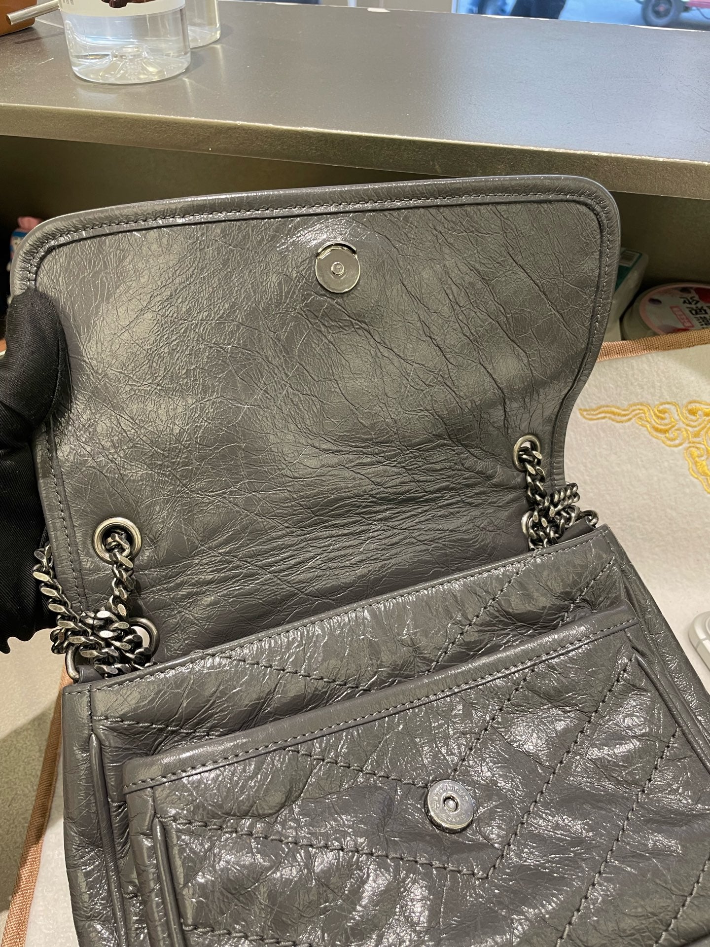 Saint Laurent - Niki - Leather - Grey - (small)