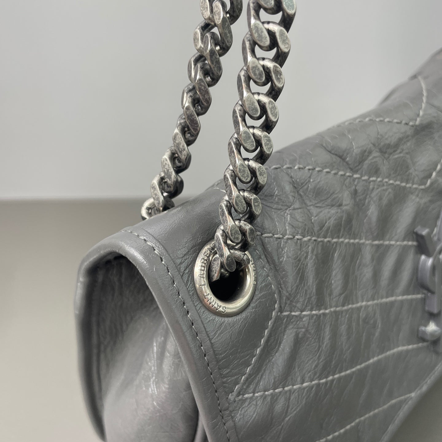 Saint Laurent - Niki - Leather - Grey - (Small)
