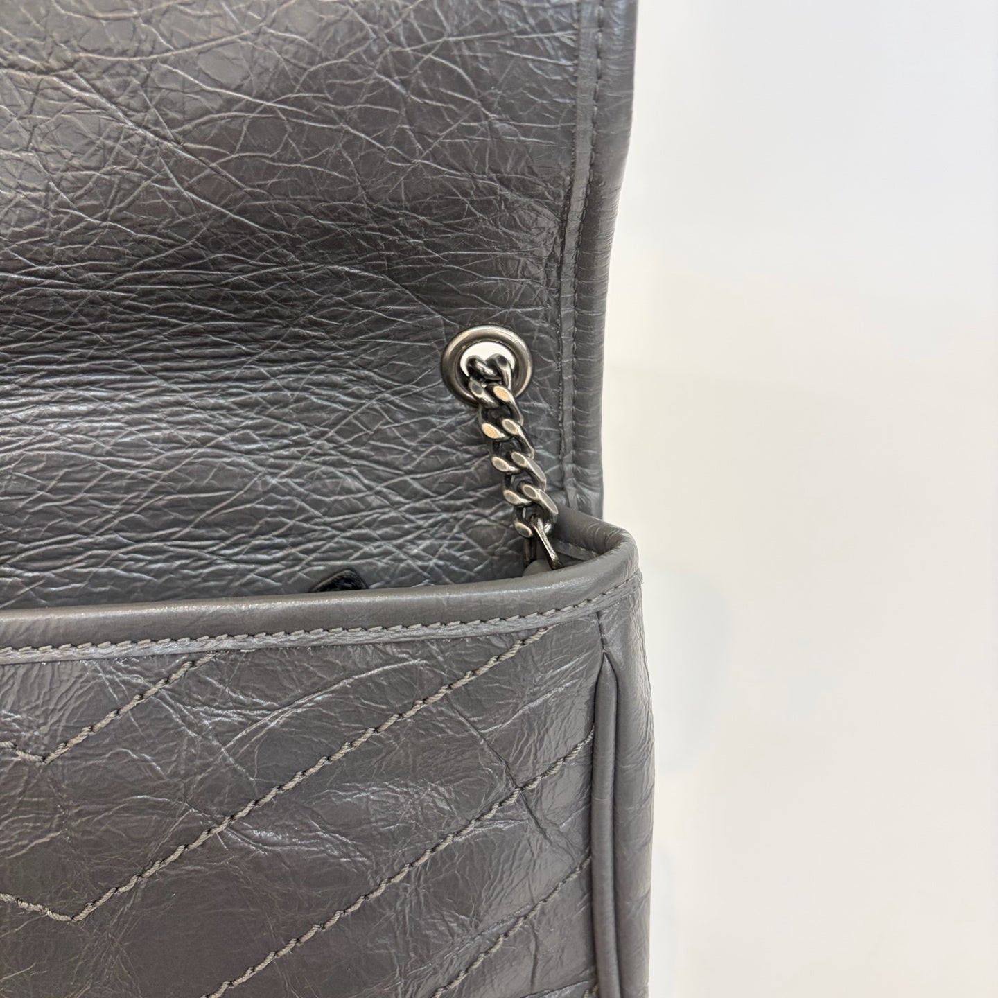 Saint Laurent - Niki - Leather - Grey - (small)
