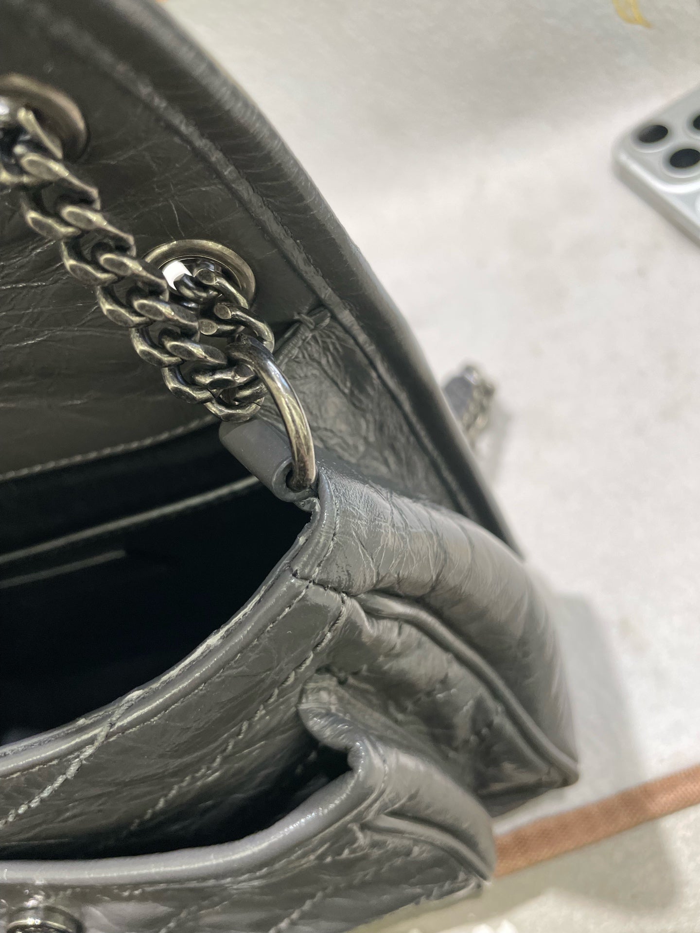 Saint Laurent - Niki - Leather - Grey - (small)