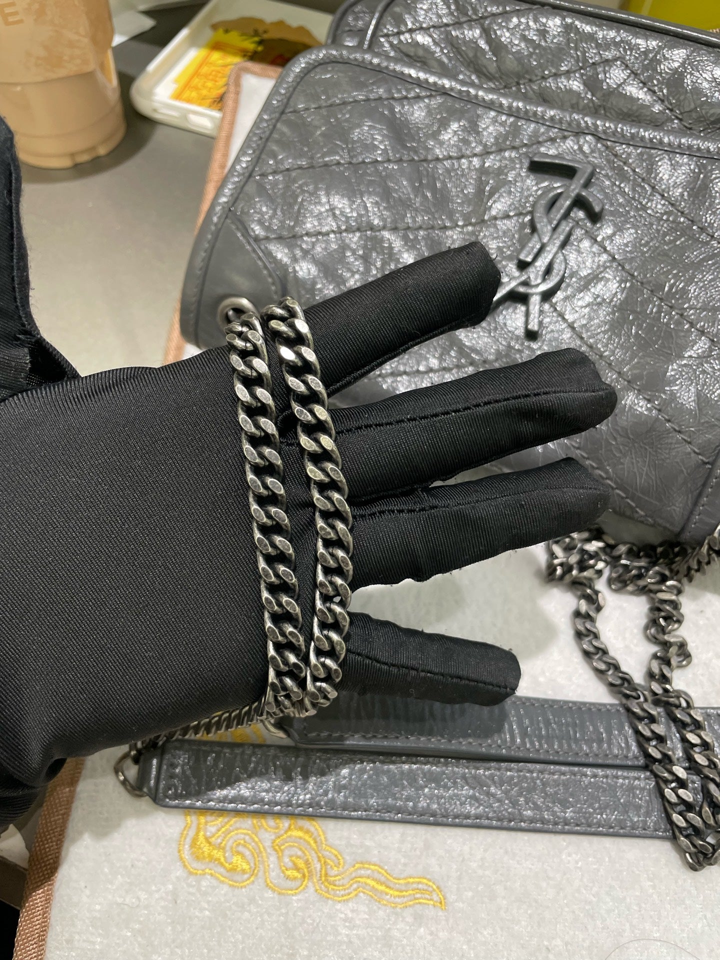 Saint Laurent - Niki - Leather - Grey - (small)