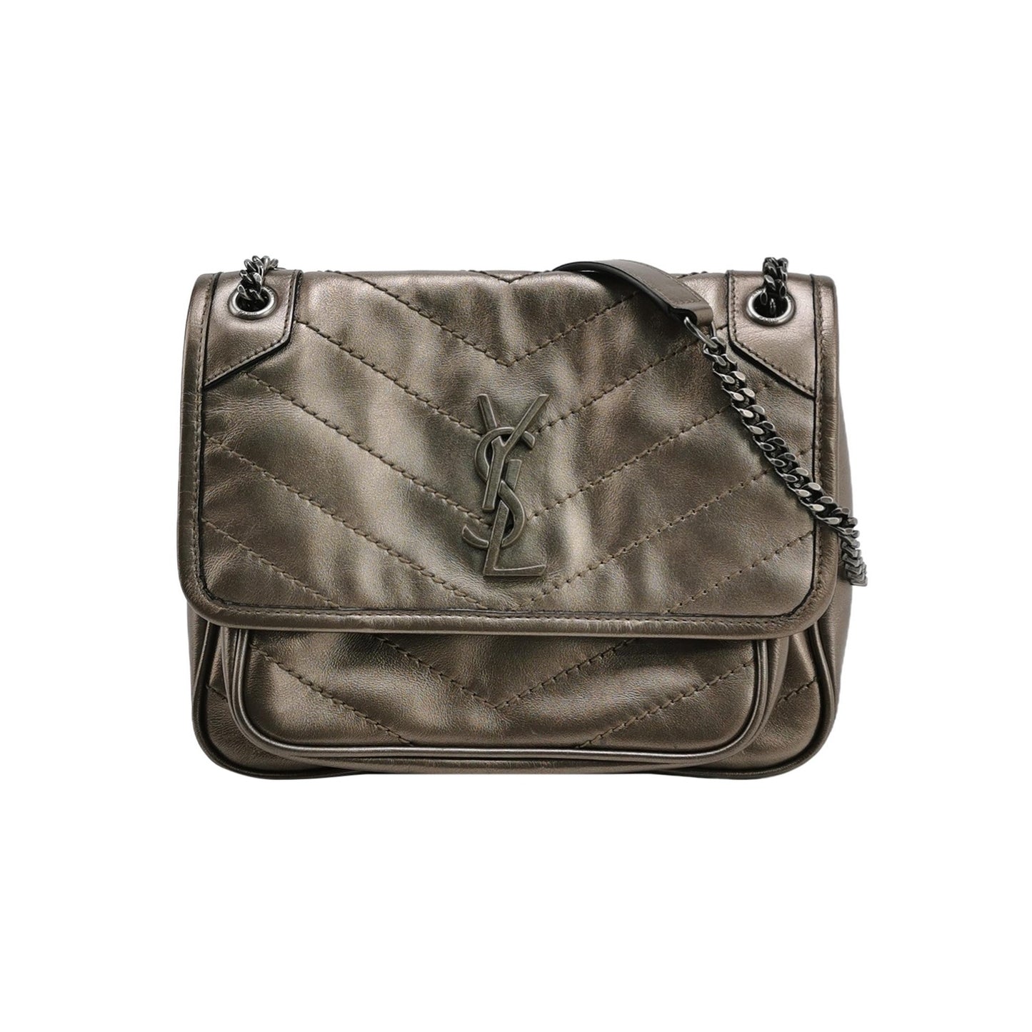 Saint Laurent - Niki - Leather - Silver - (small)