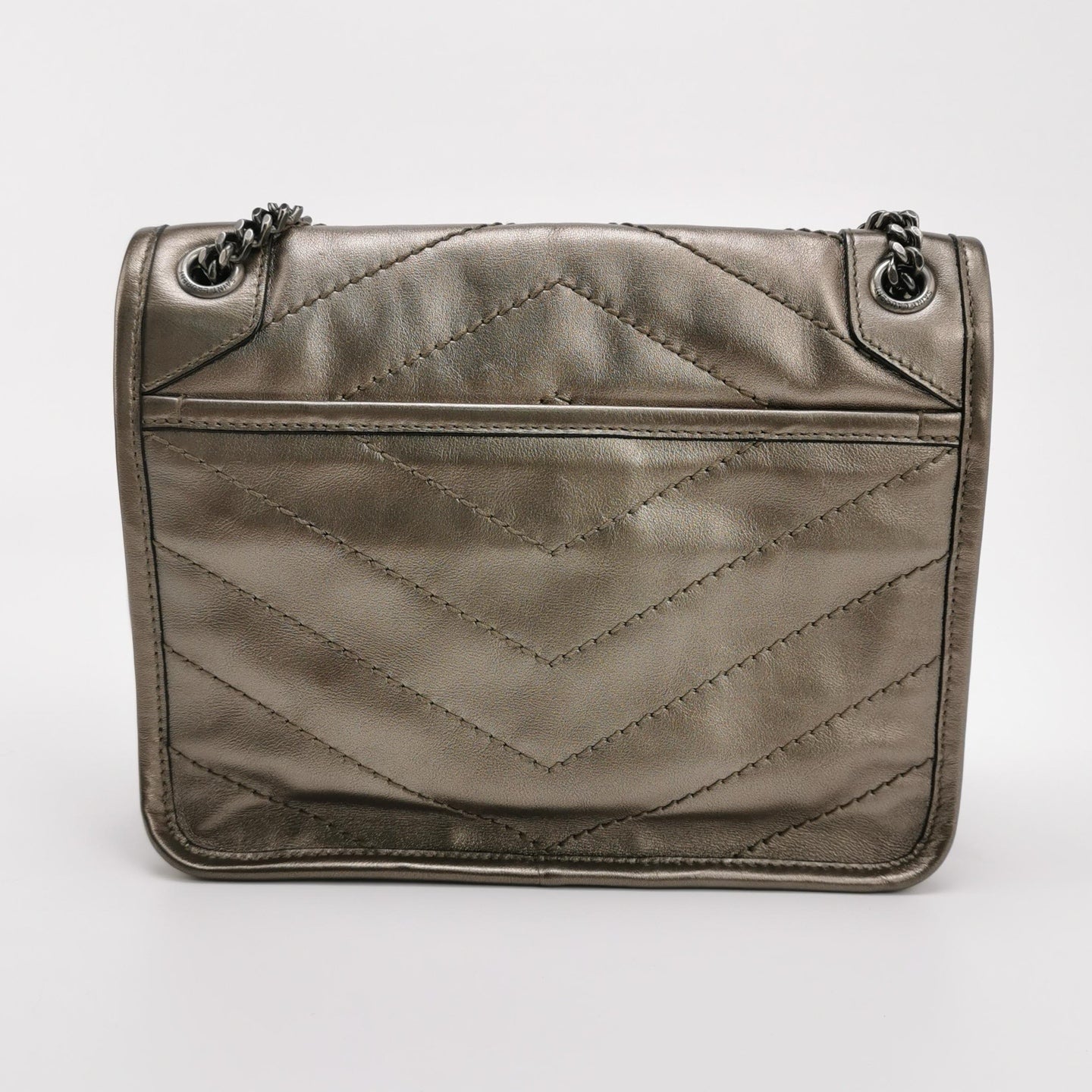 Saint Laurent - Niki - Leather - Silver - (small)
