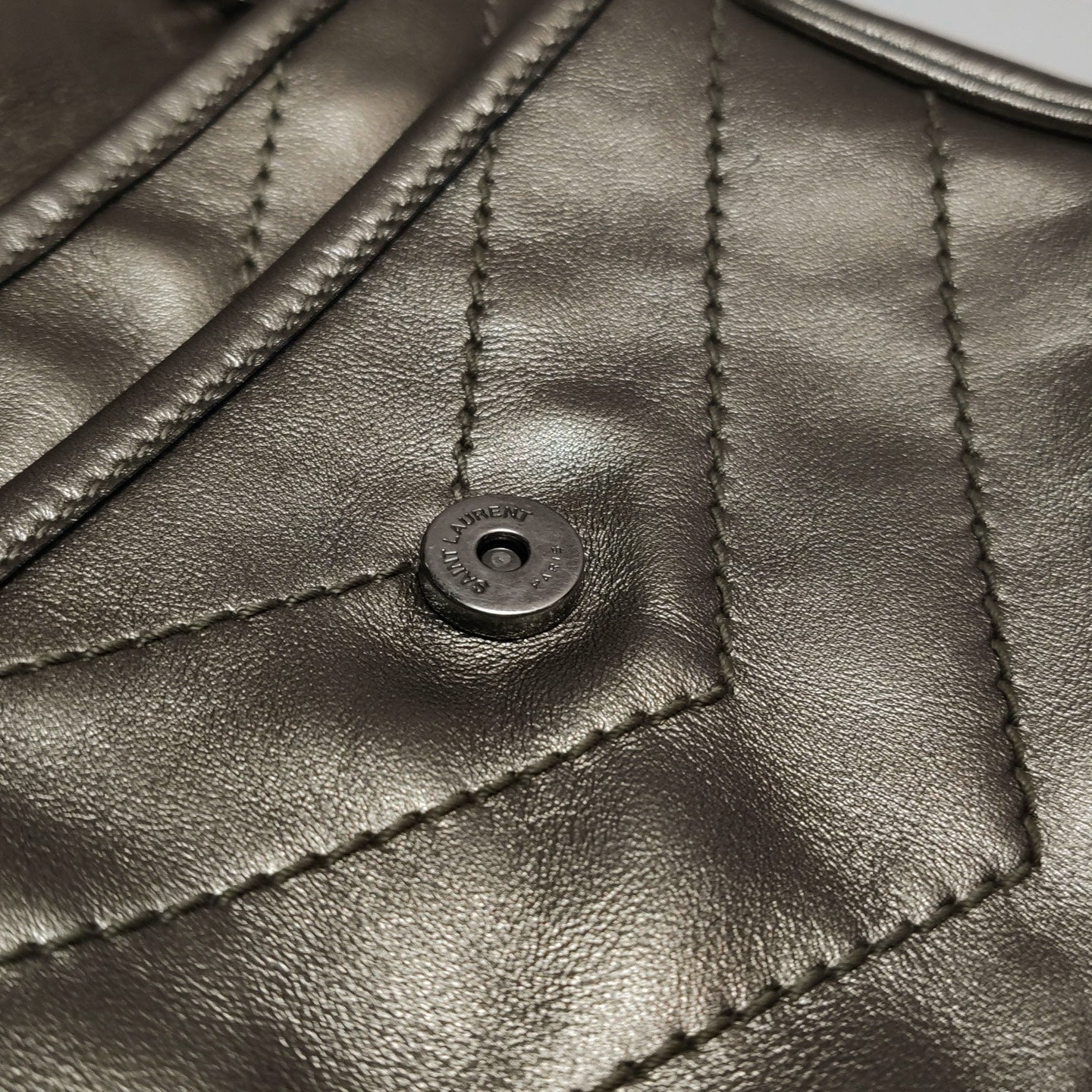 Saint Laurent - Niki - Leather - Silver - (small)