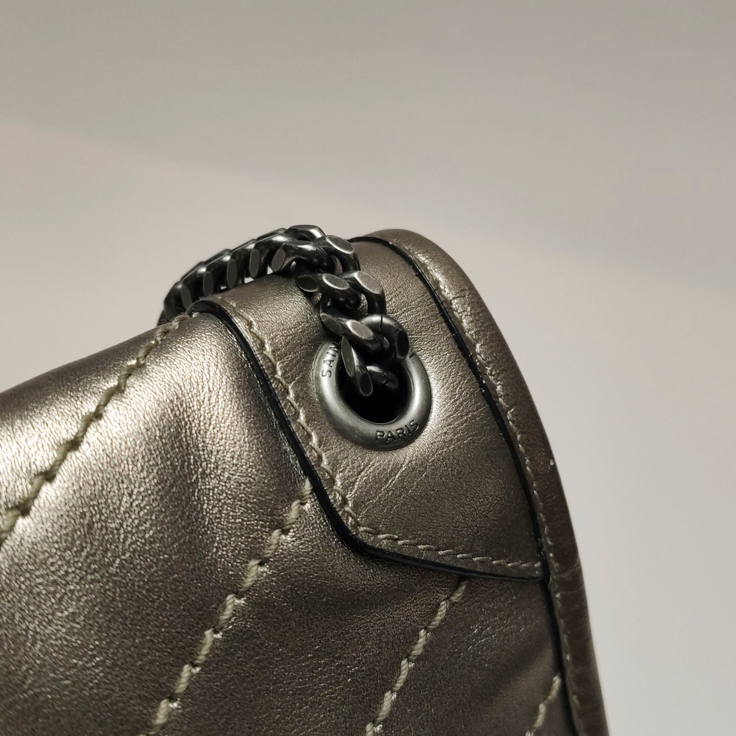 Saint Laurent - Niki - Leather - Silver - (small)
