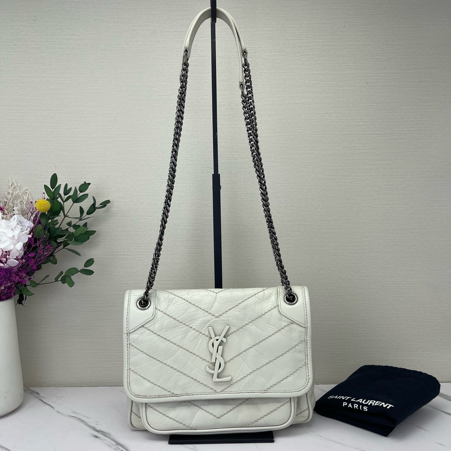 Saint Laurent - Niki - Leather - White - (Small)