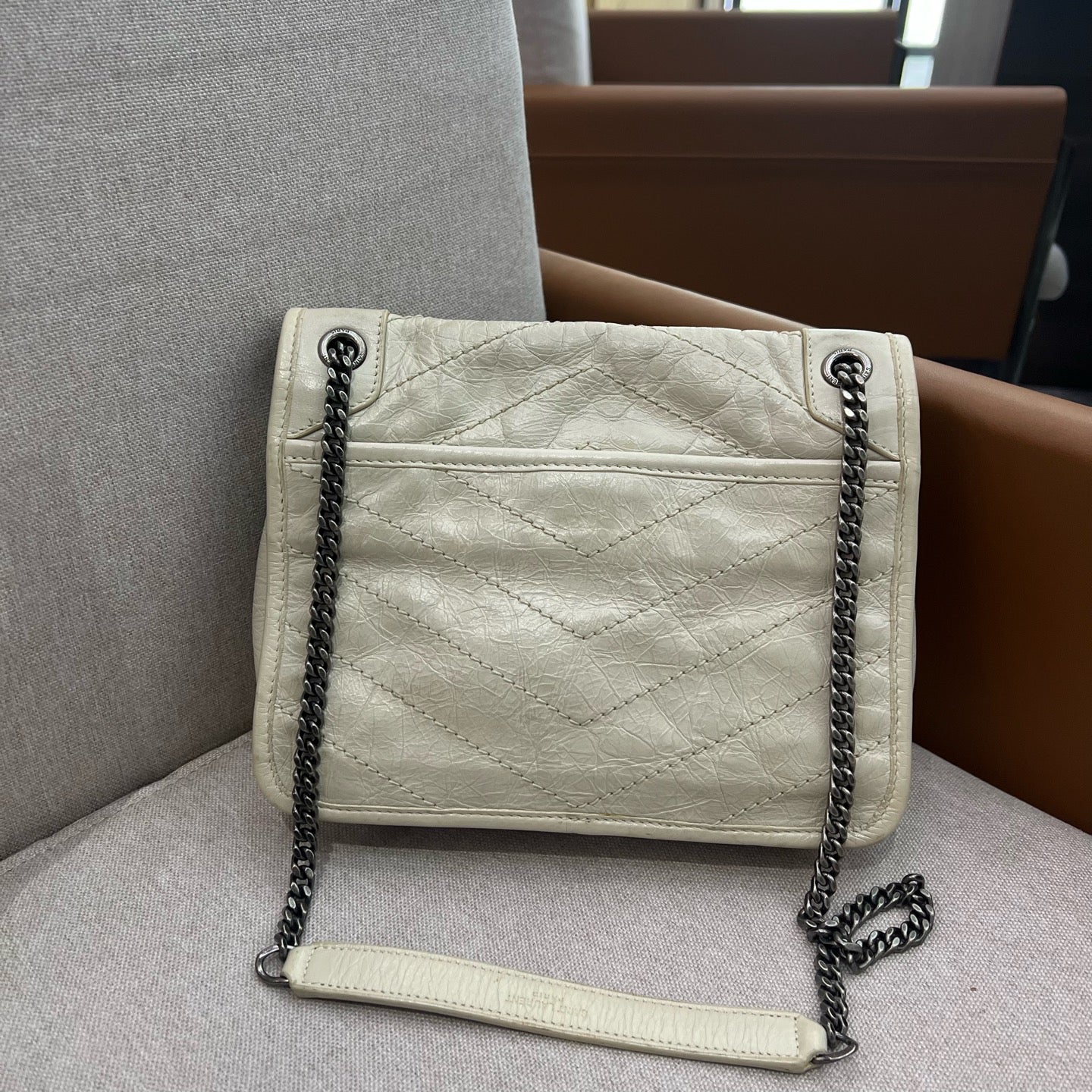 Saint Laurent - Niki - Leather - White - (small)
