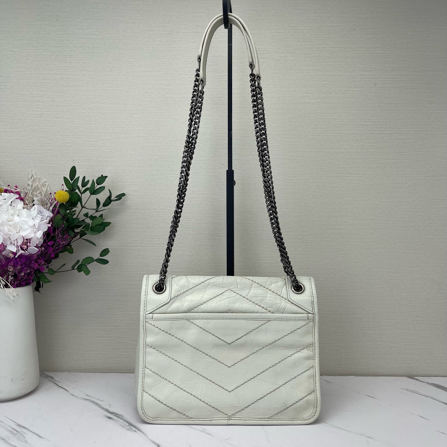Saint Laurent - Niki - Leather - White - (Small)