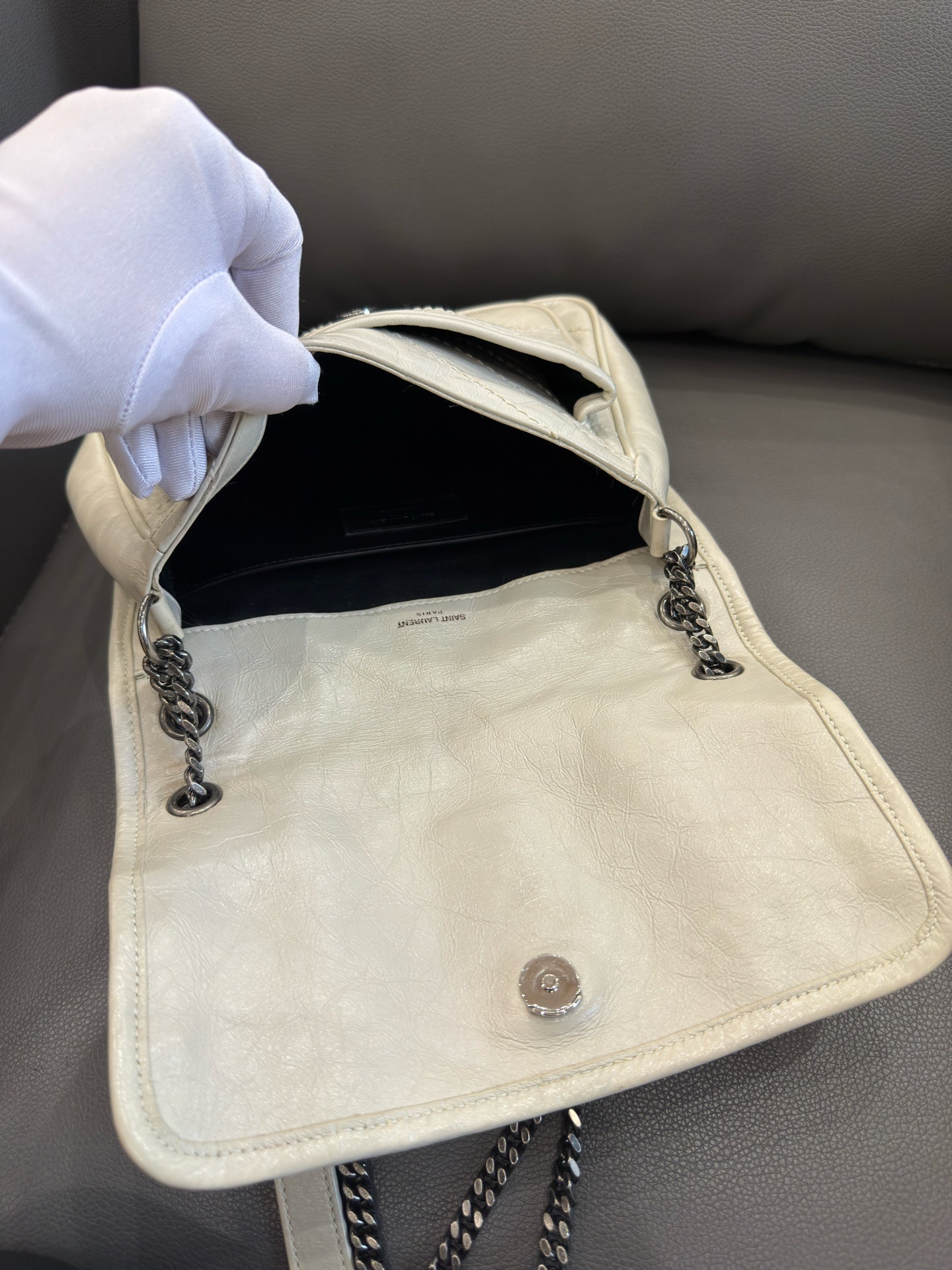 Saint Laurent - Niki - Leather - White - (small)