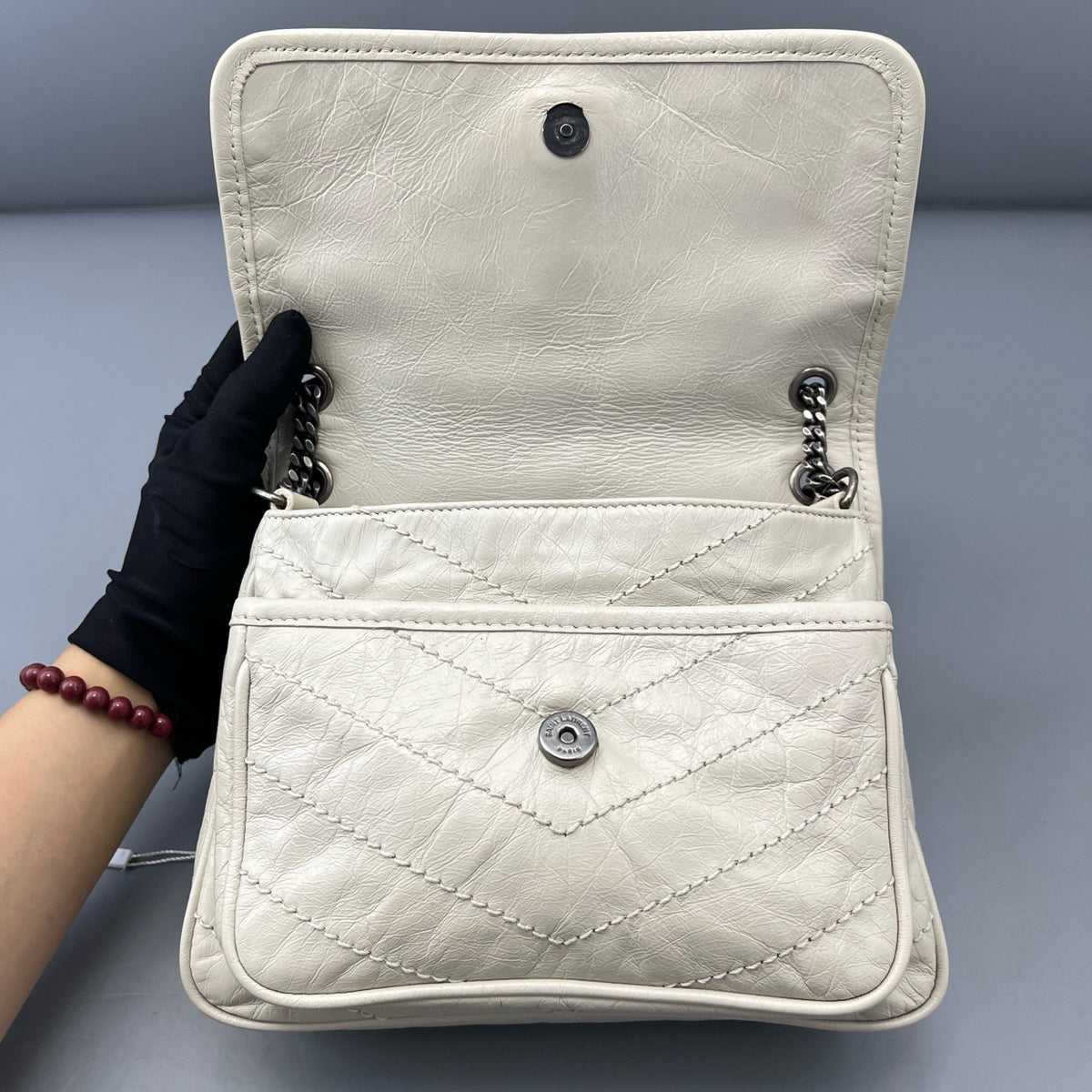 Saint Laurent - Niki - Leather - White - (Small)