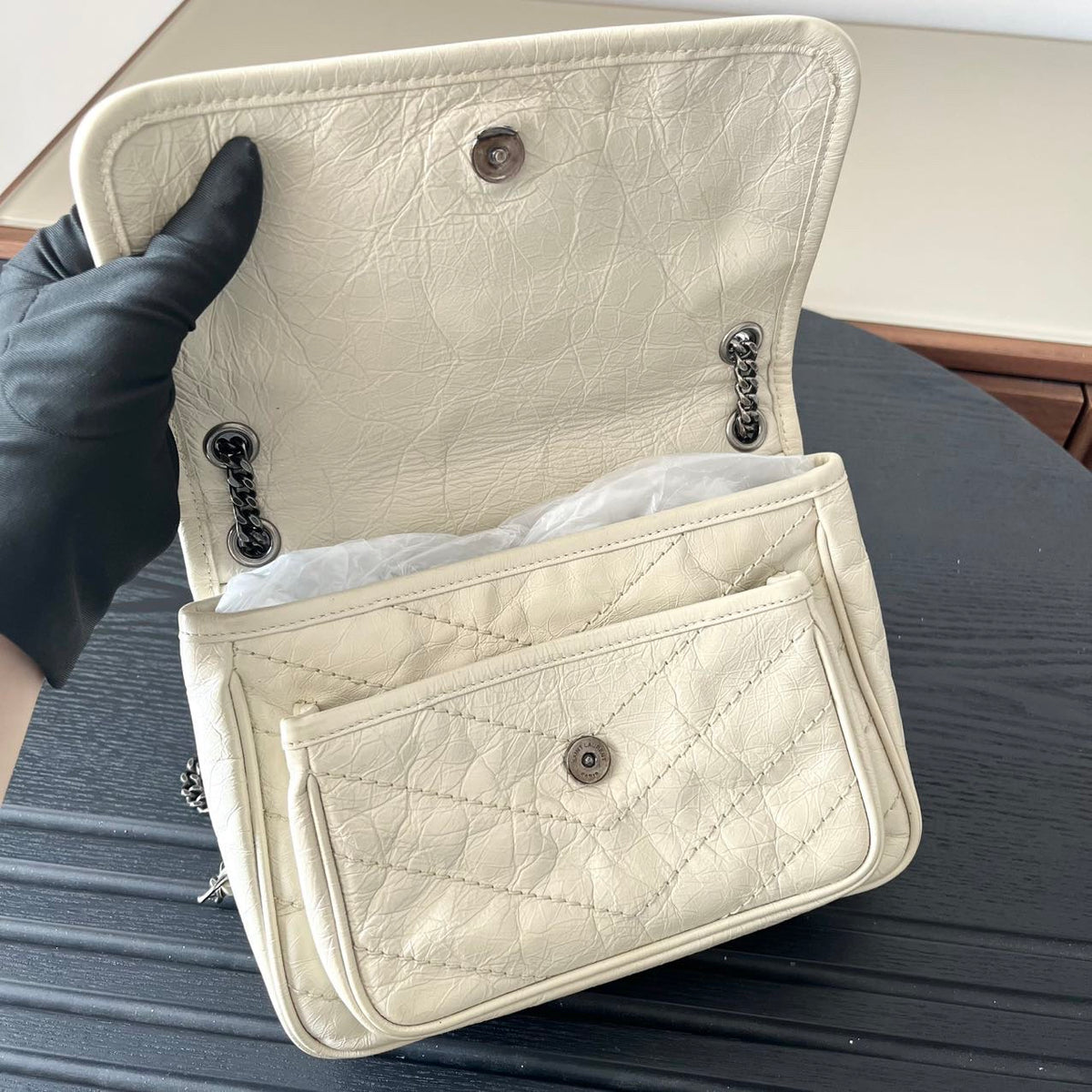 Saint Laurent - Niki - Leather - White - (small)