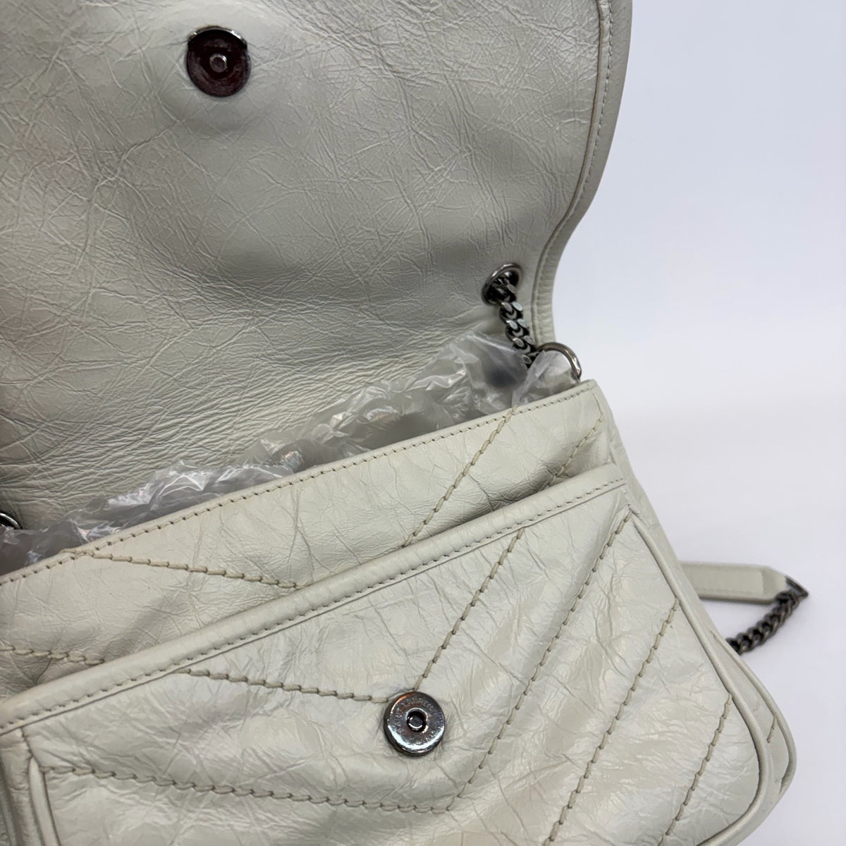 Saint Laurent - Niki - Leather - White - (small)