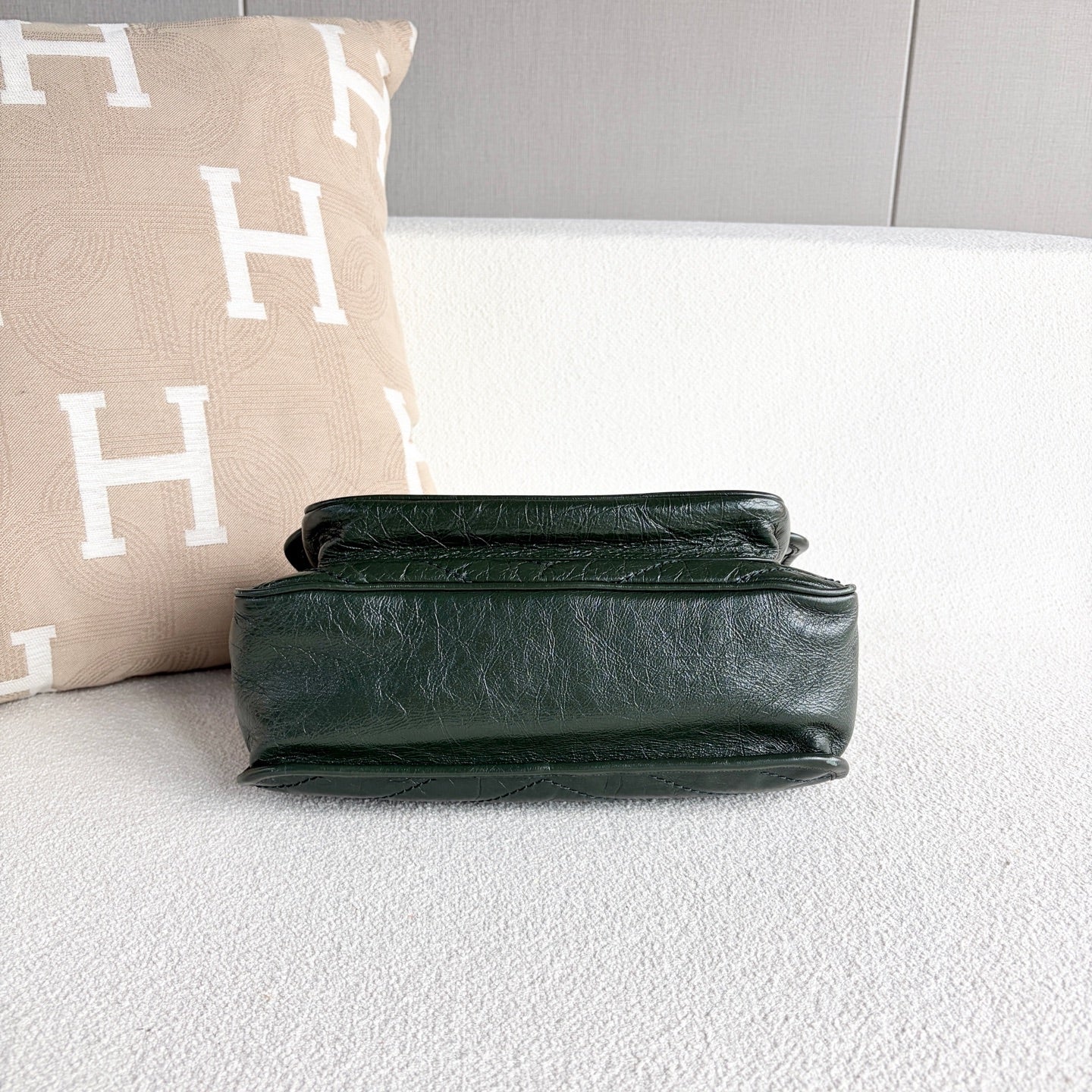 Saint Laurent - Niki Medium Chain Bag - Crinkled calfskin leather - Green - (Medium)