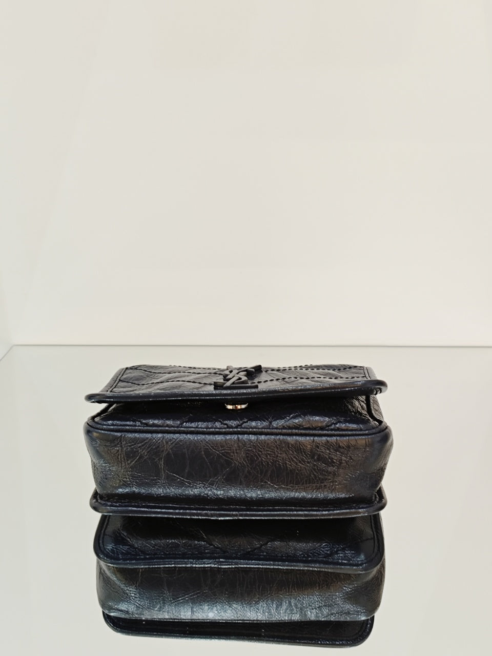 Saint Laurent - Niki Mini - Crinkled vintage leather - Midnight Blue - (mini)