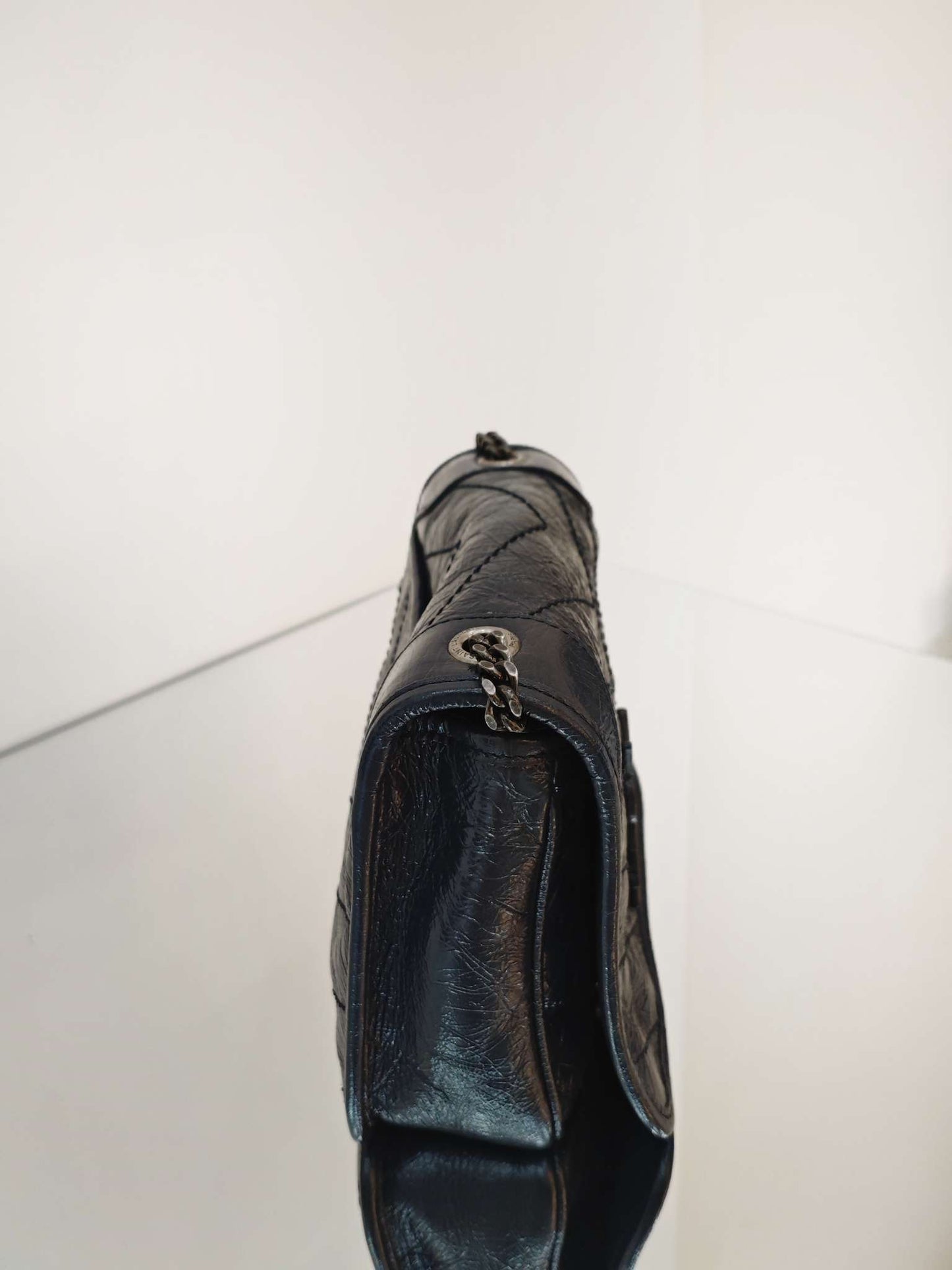 Saint Laurent - Niki Mini - Crinkled vintage leather - Midnight Blue - (mini)