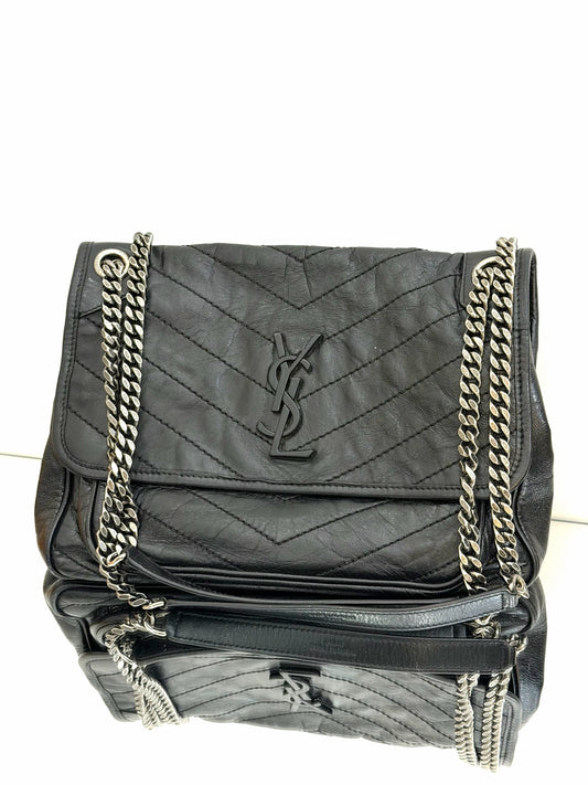 Saint Laurent - Niki - Oiled wax calfskin leather - Black - (Medium)