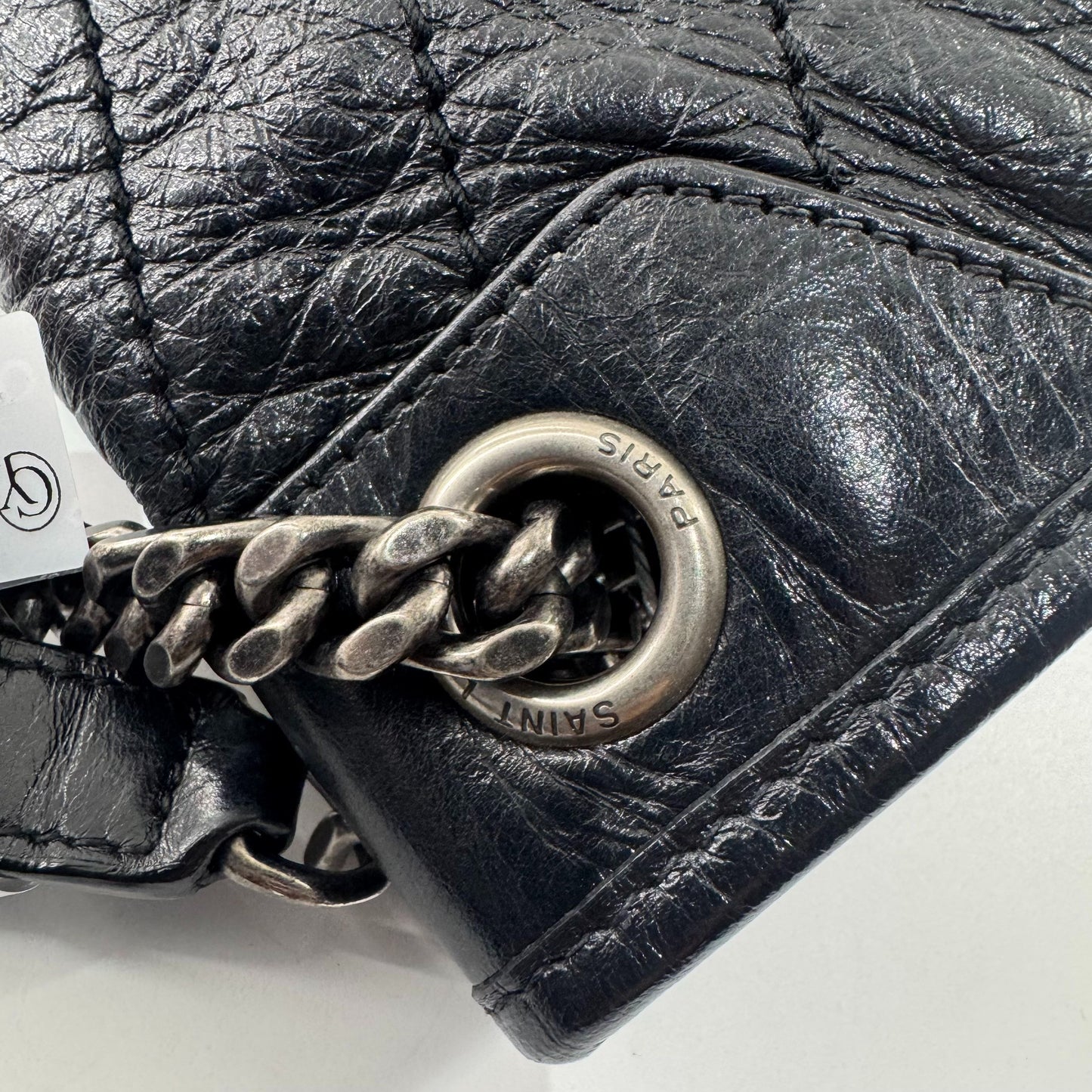 Saint Laurent - Niki - Oiled wax cowhide leather - Black - (large)