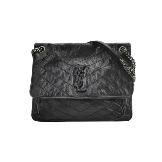 Saint Laurent - Niki - Oiled wax leather - Black - (Large)