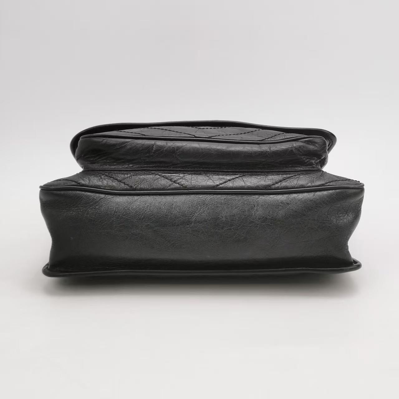 Saint Laurent - Niki - Oiled wax leather - Black - (Large)