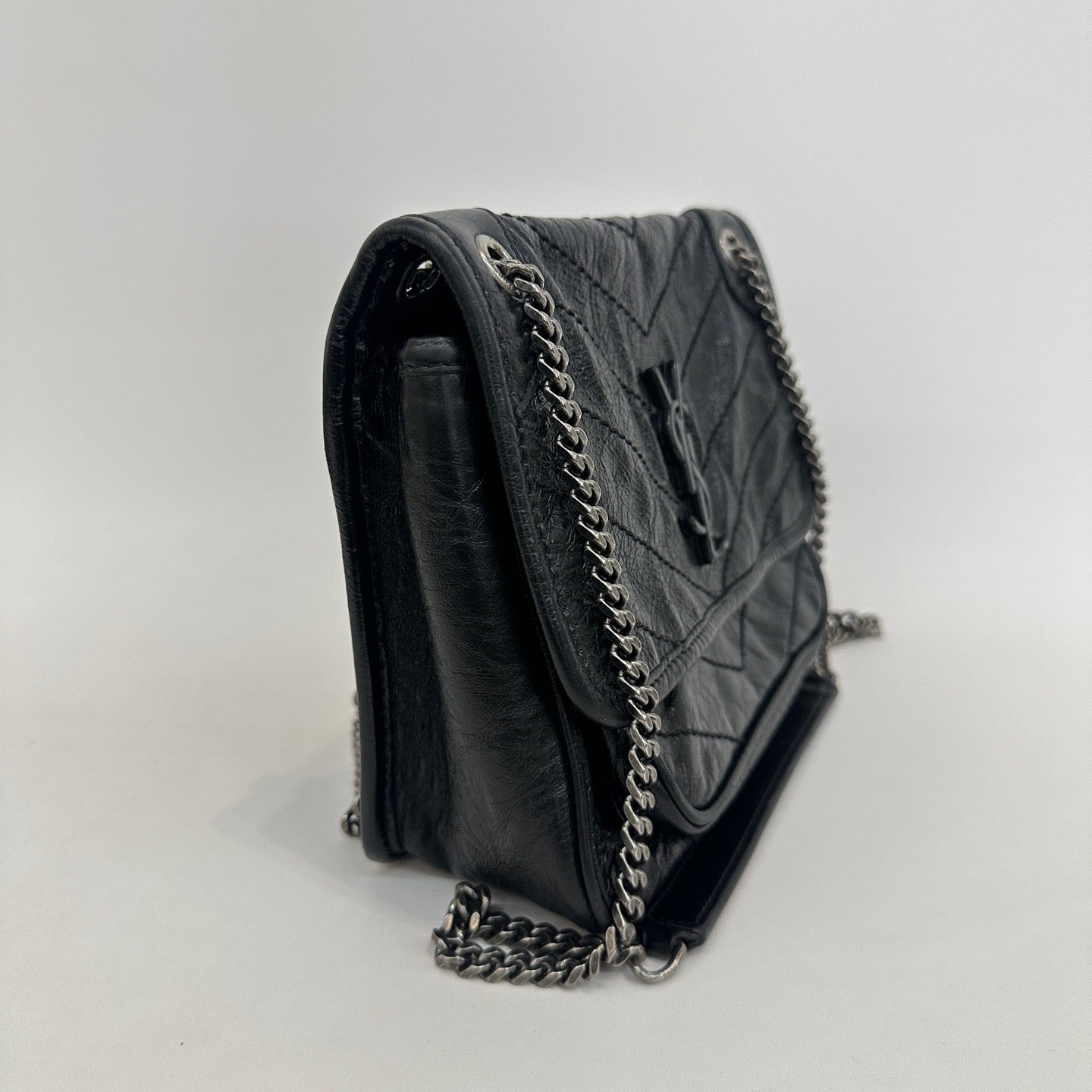 Saint Laurent - Niki - Oiled wax leather - Black - (Small)