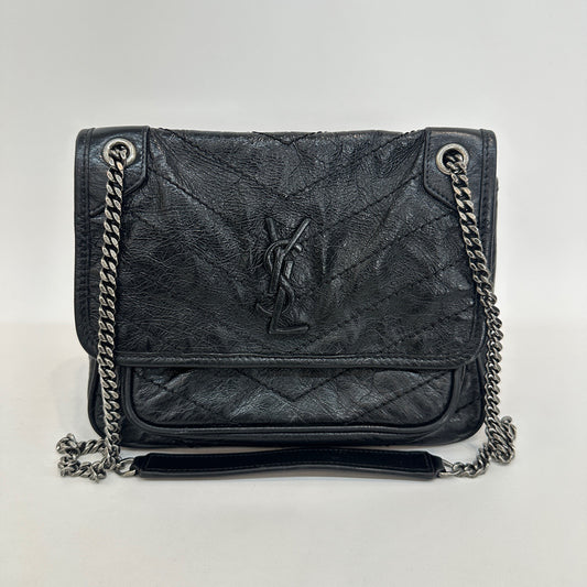 Saint Laurent - Niki - Oiled wax leather - Black - (Small)