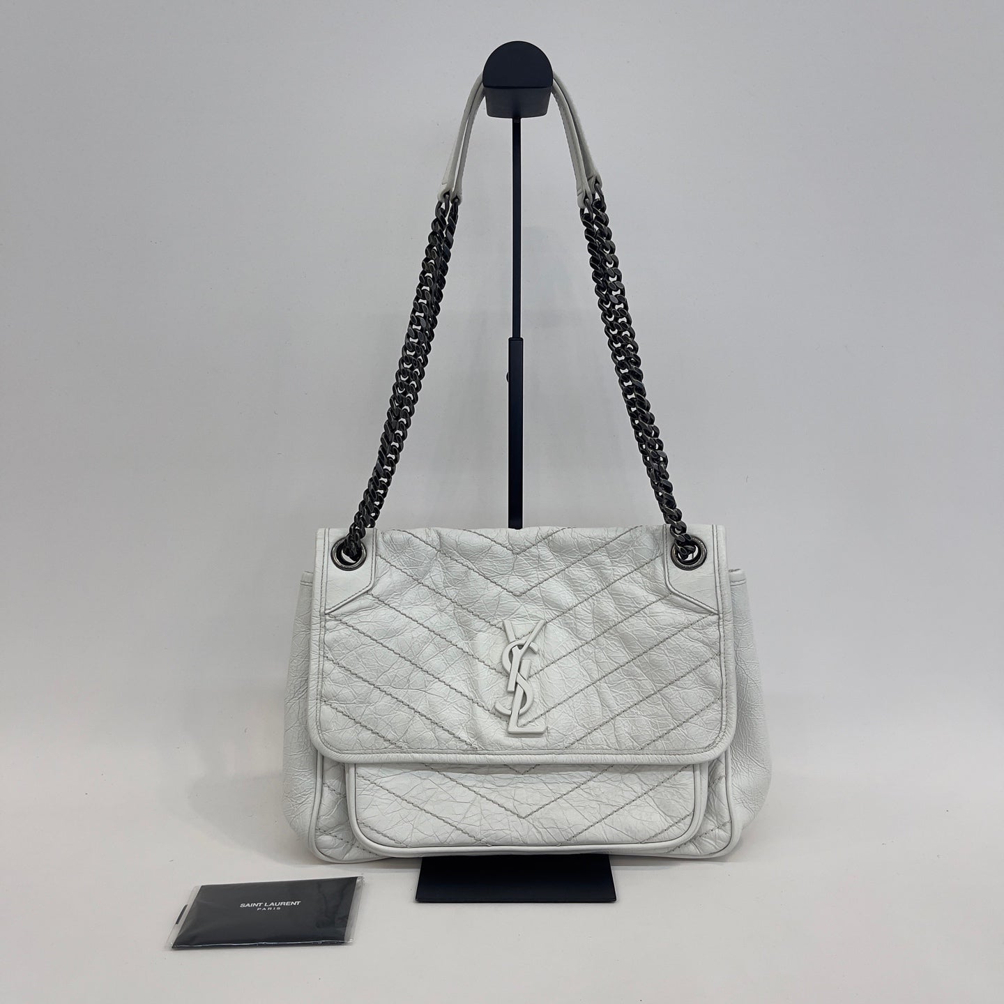 Saint Laurent - Niki - Oiled wax leather - White - (Medium)