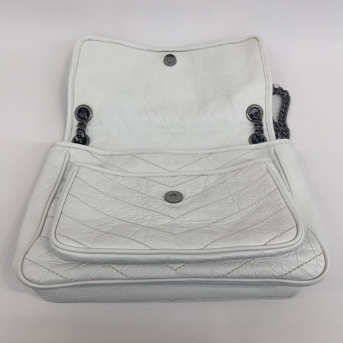 Saint Laurent - Niki - Oiled wax leather - White - (Medium)