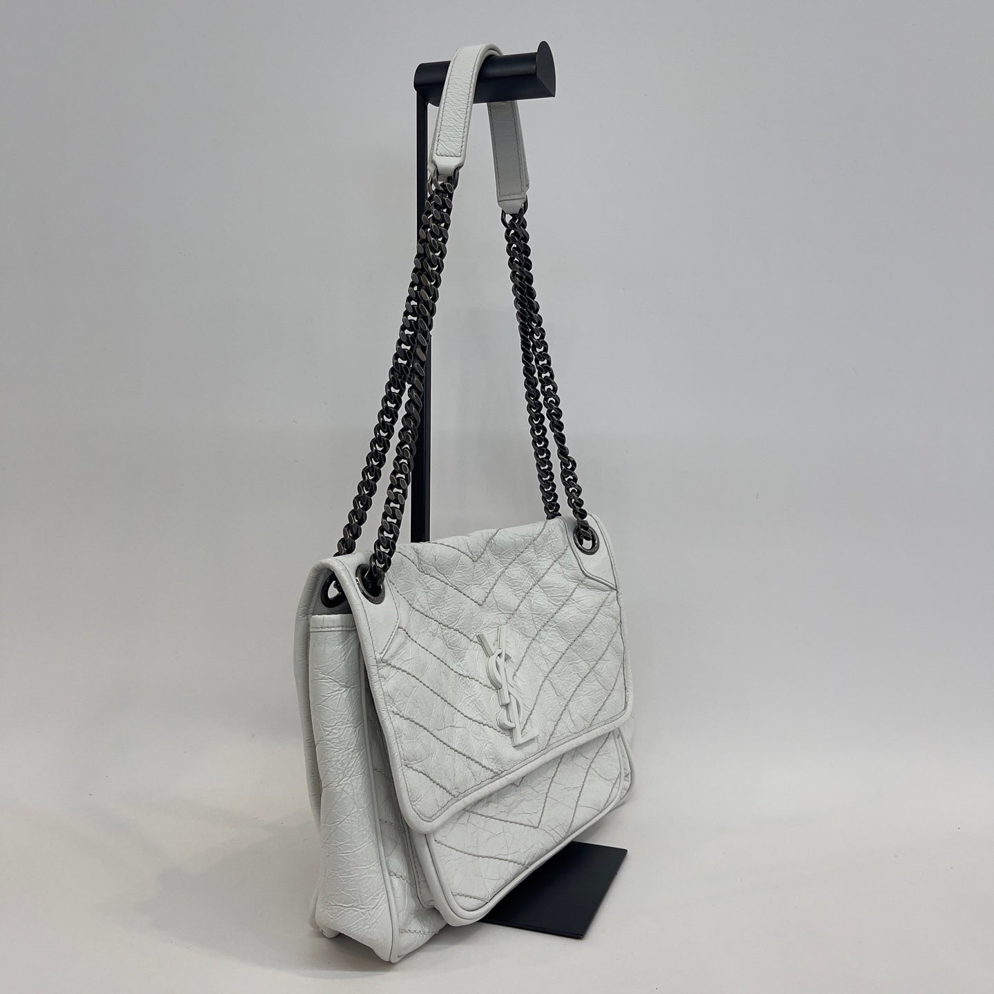 Saint Laurent - Niki - Oiled wax leather - White - (Medium)