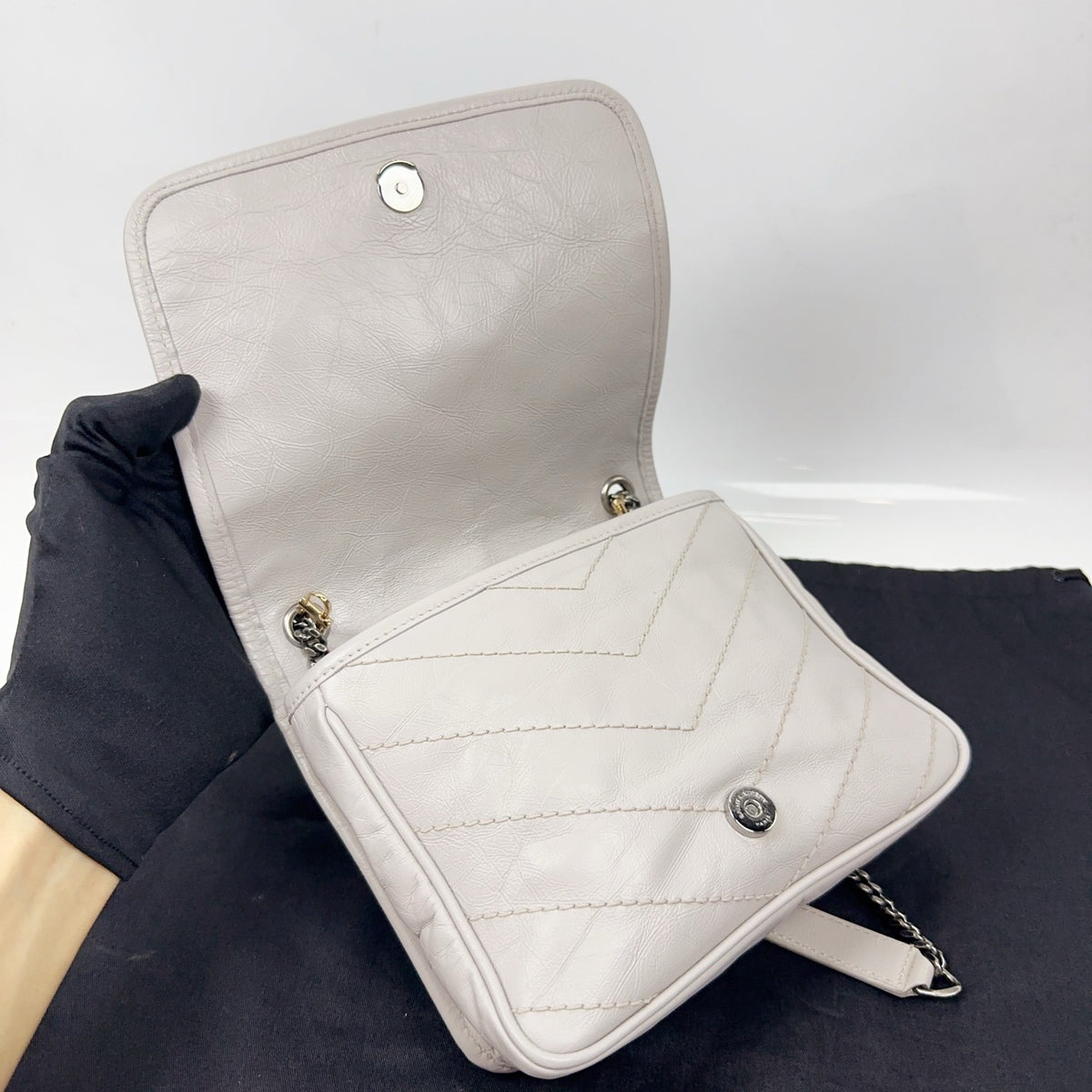 Saint Laurent - Niki Small - Leather - Grey - (small)