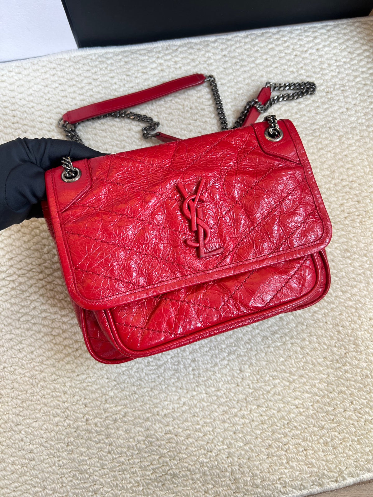 Saint Laurent - Niki Small - Leather - Red - (small)