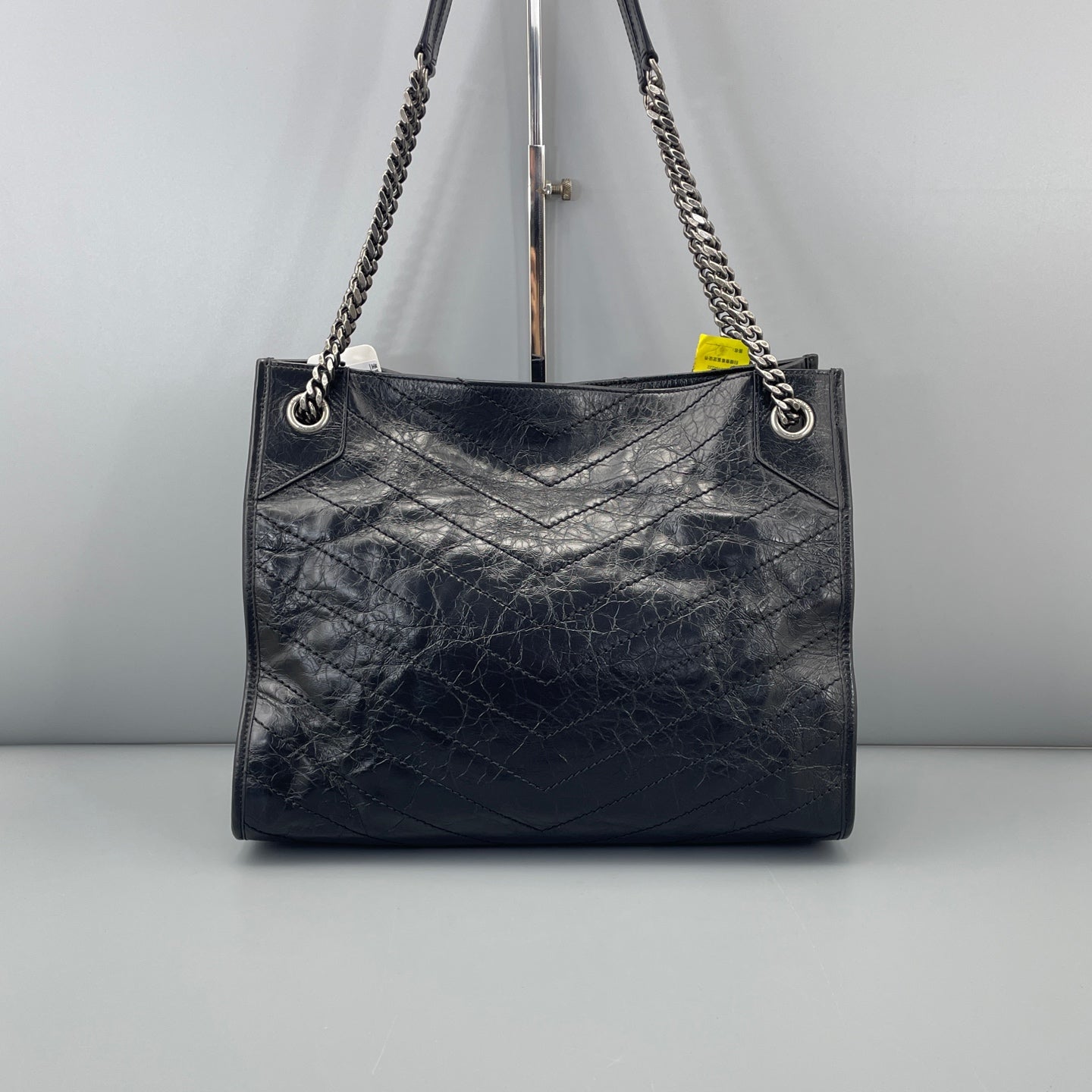 Saint Laurent - Niki Small Tote Bag - Crinkled vintage leather - Black - (small)