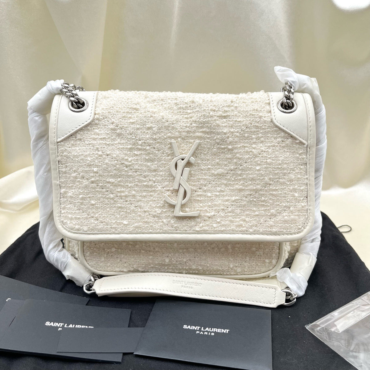 Saint Laurent - Niki - Tweed - White - (Small)