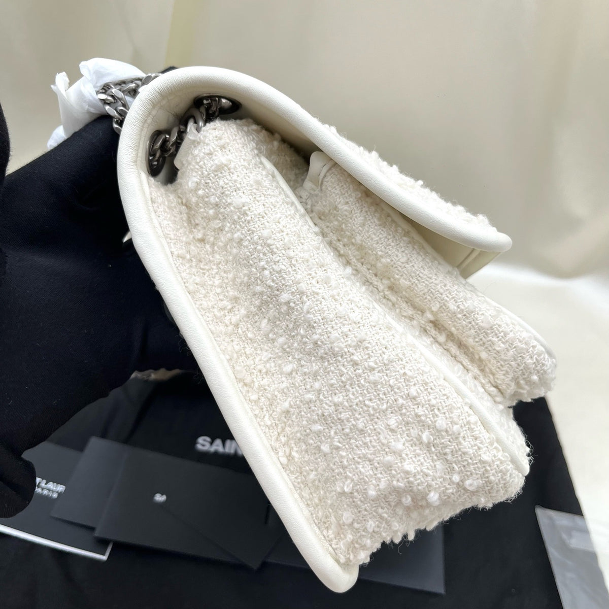 Saint Laurent - Niki - Tweed - White - (Small)