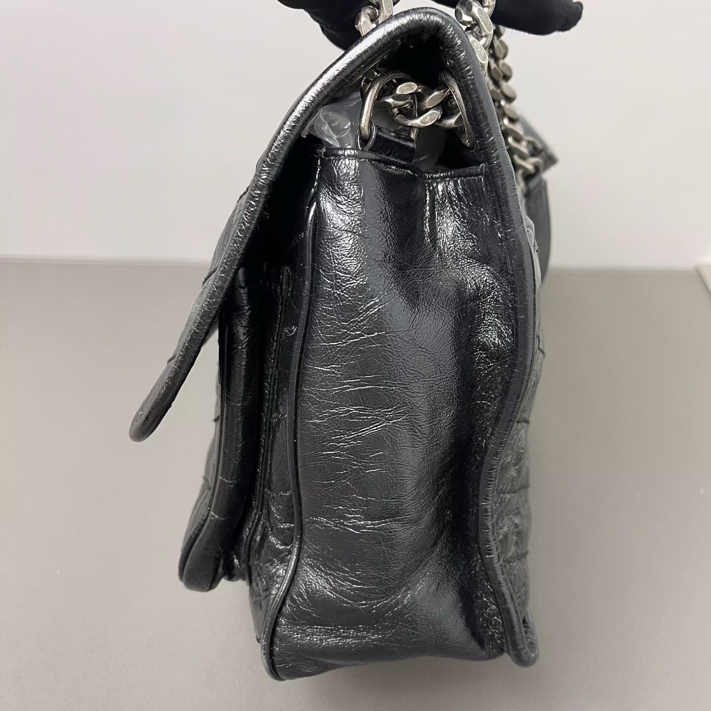 Saint Laurent - Niki - Waxed calf leather - Black - (Medium)
