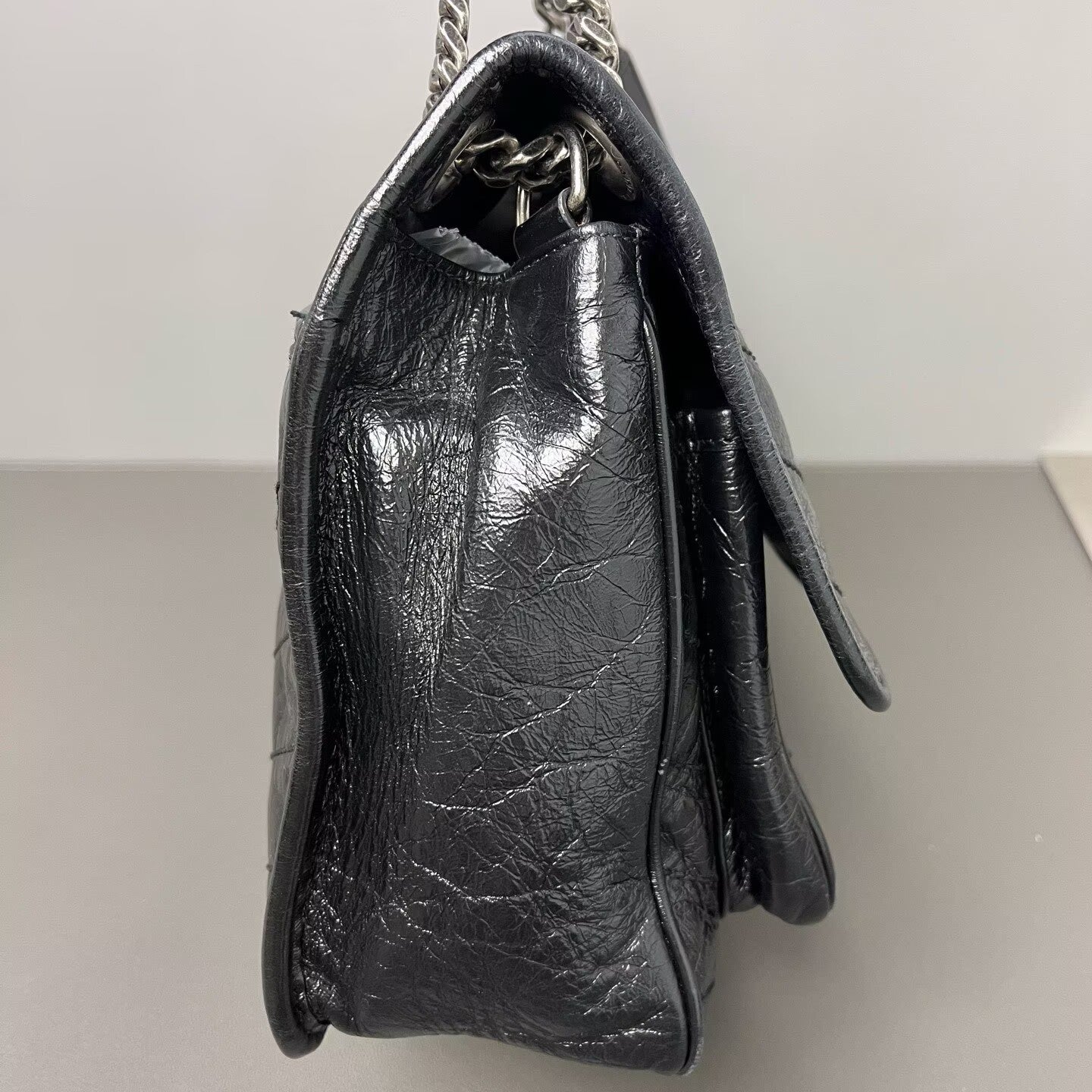 Saint Laurent - Niki - Waxed calf leather - Black - (Medium)