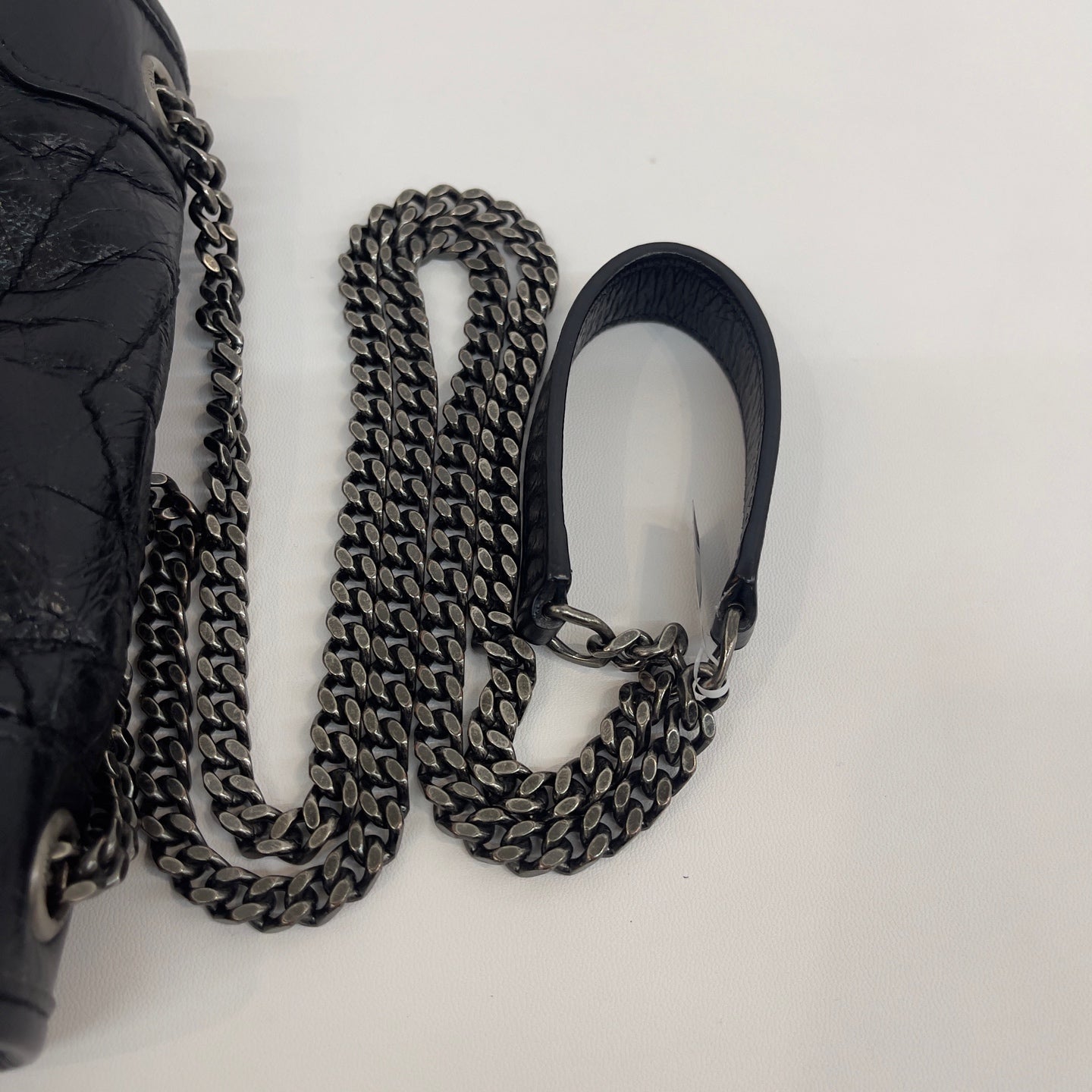 Saint Laurent - Niki WOC (Wallet on Chain) - Crinkled leather - Black - (mini)