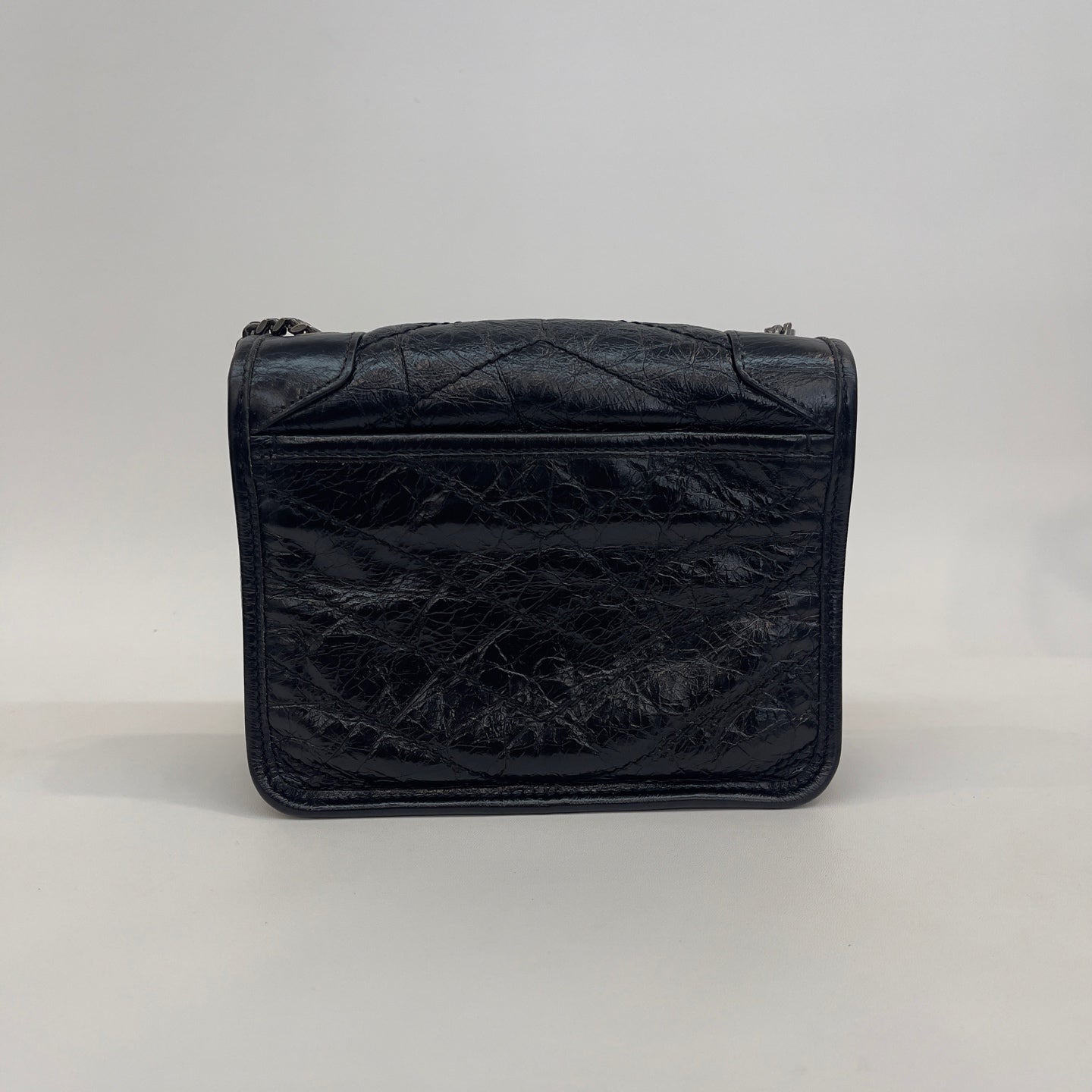 Saint Laurent - Niki WOC (Wallet on Chain) - Crinkled leather - Black - (mini)