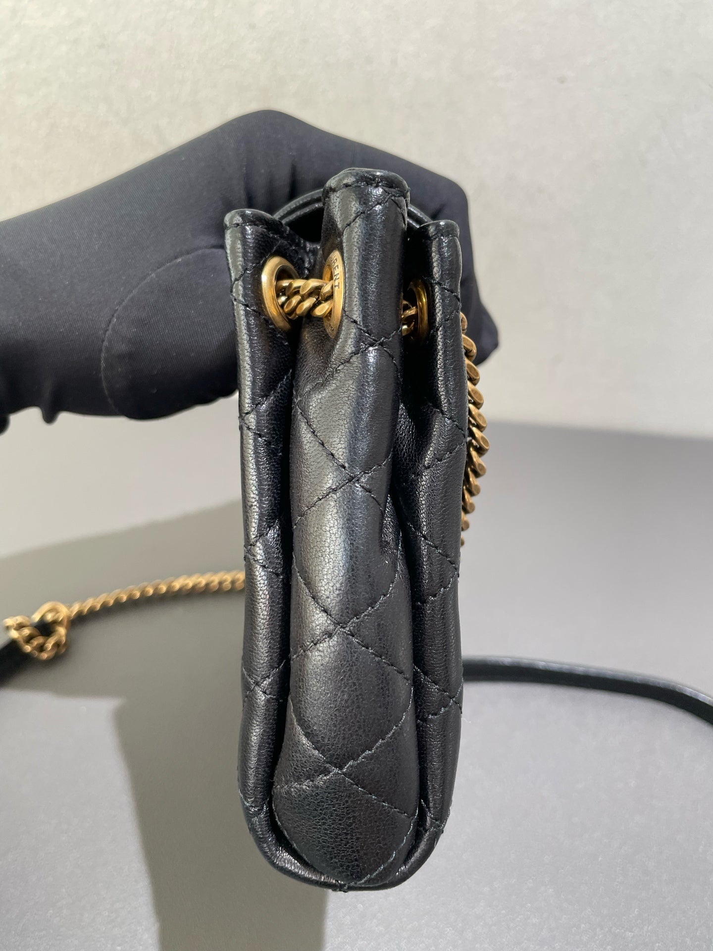 Saint Laurent - Nolita Chain Bag - Leather - Black with Gold-Tone Hardware - (mini)
