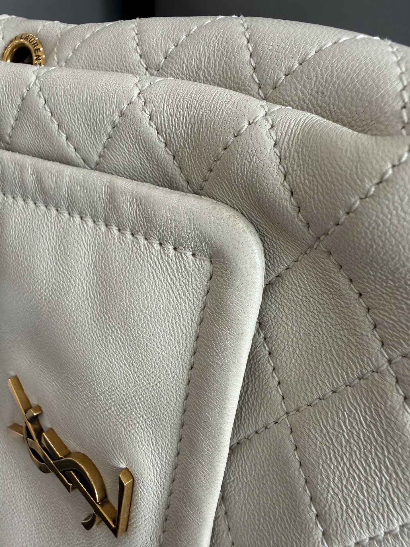 Saint Laurent - Nolita - Grained leather - White with Gold-Tone Hardware - (mini)