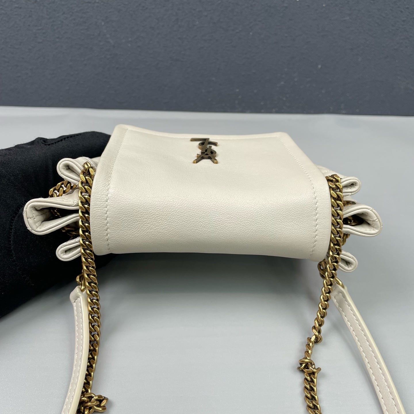 Saint Laurent - Nolita Mini Chain Bag - Leather - White with Gold-Tone Hardware - (mini)