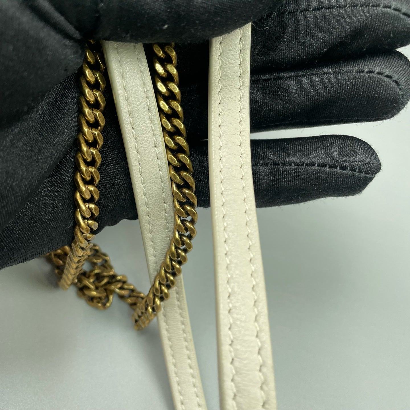 Saint Laurent - Nolita Mini Chain Bag - Leather - White with Gold-Tone Hardware - (mini)