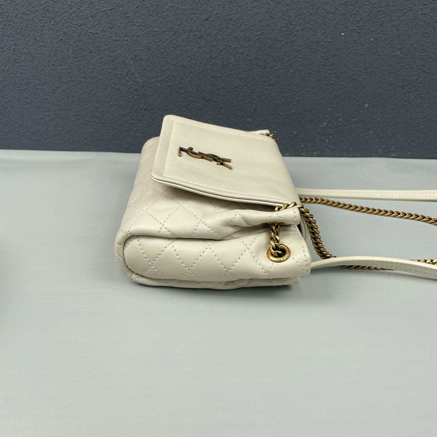 Saint Laurent - Nolita Mini Chain Bag - Leather - White with Gold-Tone Hardware - (mini)
