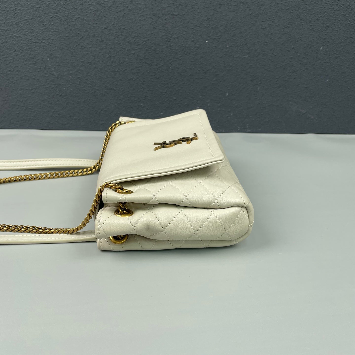 Saint Laurent - Nolita Mini Chain Bag - Leather - White with Gold-Tone Hardware - (mini)